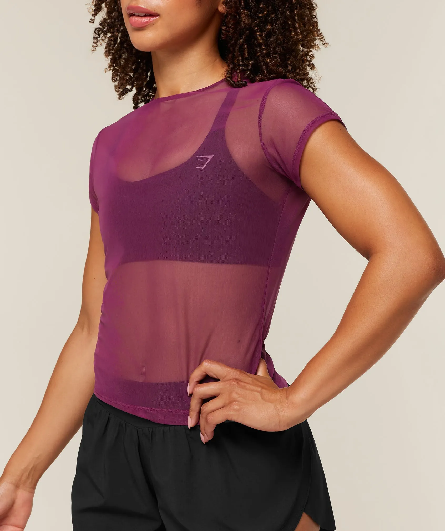 Gymshark Hybrid Mesh T-Shirt - Strength Pink sold by Gymshark product image thumbnail 5