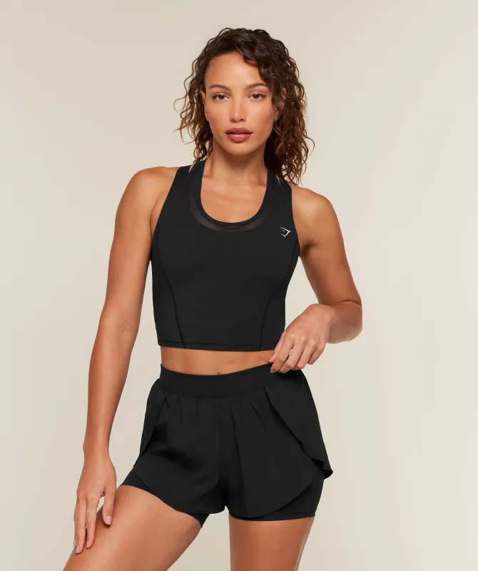 Gymshark Mesh Sleeveless Tank with Shelf - Black made by Gymshark