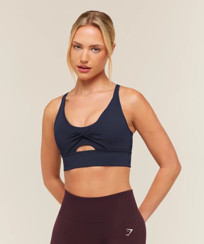 Gymshark Twist Front Sports Bra - Heavy Blue made by Gymshark