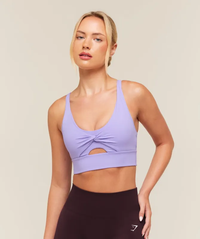 Gymshark Twist Front Sports Bra - Pace Purple made by Gymshark