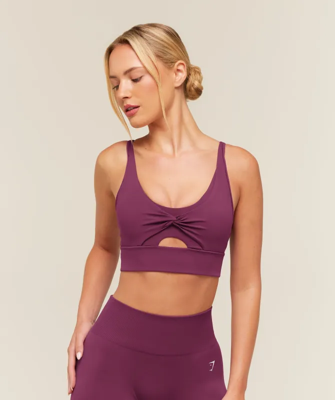 Gymshark Twist Front Sports Bra - Strength Pink made by Gymshark