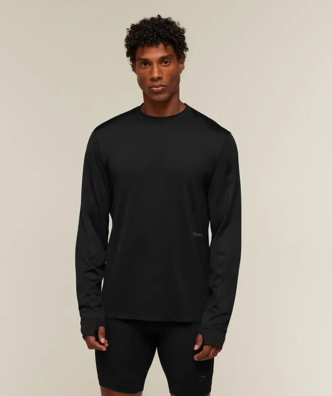 Gymshark Running Elite Long Sleeve T-Shirt - Black made by Gymshark
