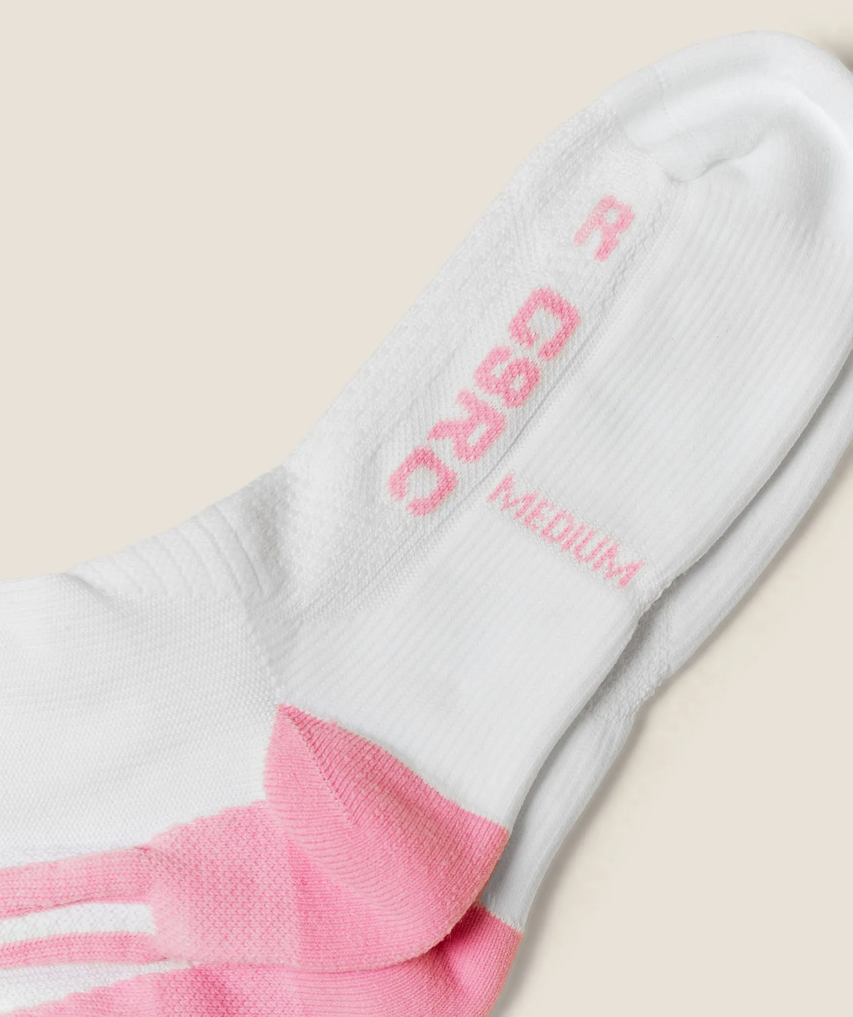 Gymshark Running Elite Crew Sock Single - White/Poise Pink sold by Gymshark product image thumbnail 3