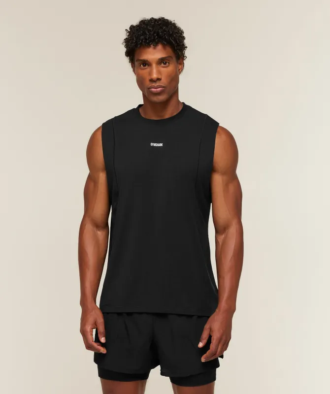 Gymshark Running Boxy Tank - Black made by Gymshark
