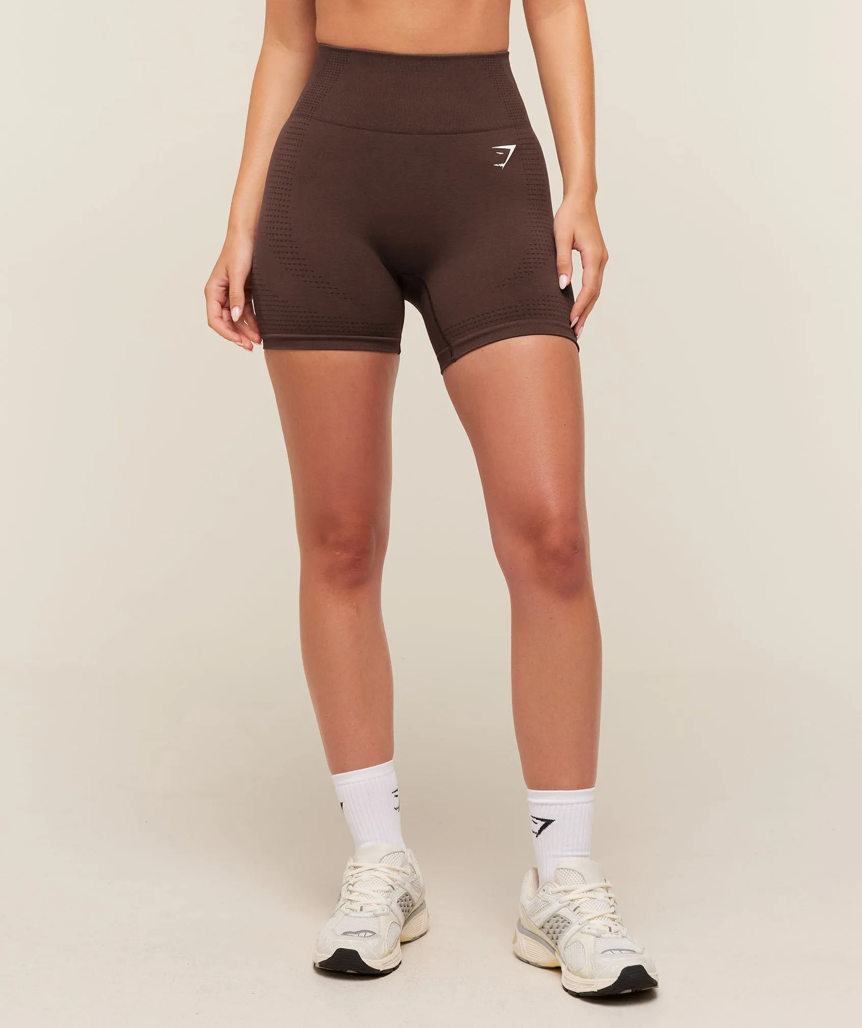 Gymshark Vital Seamless 2.0 Shorts - Rich Espresso Brown/Marl sold by Gymshark