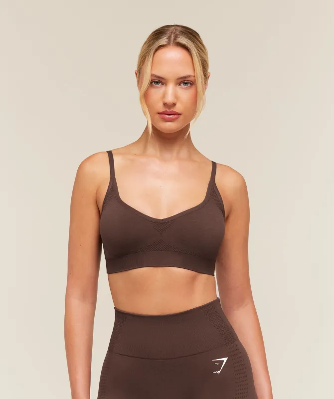 Gymshark Vital Sports Bra - Rich Espresso Brown/Marl made by Gymshark