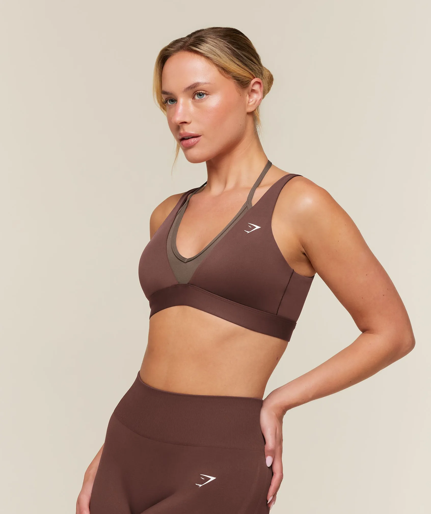 Gymshark Double Layer Medium Support Sports Bra - Espresso Brown/Soft Brown sold by Gymshark product image thumbnail 3