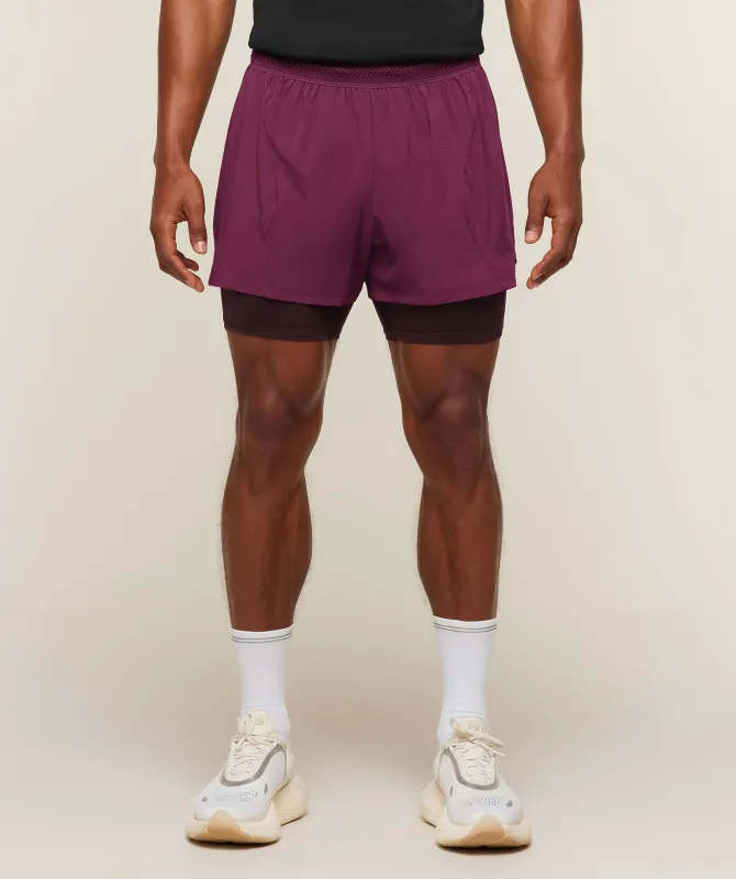 Gymshark Running 4" 2-in-1 Shorts - Strength Pink/Cherry Purple made by Gymshark