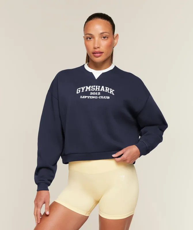 Gymshark Cosy Luxe Campus Sweatshirt - Heavy Blue made by Gymshark