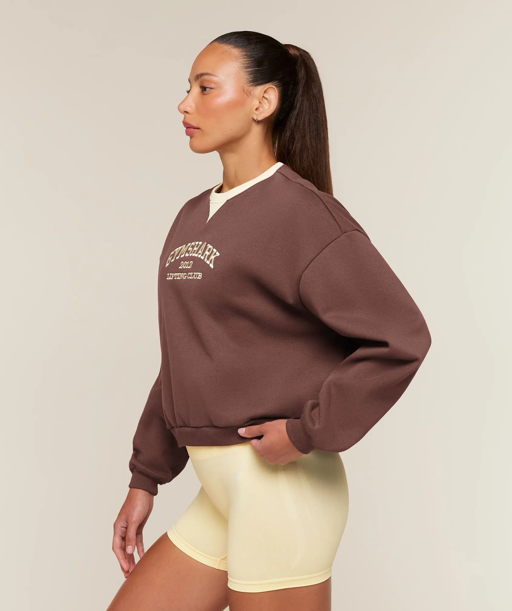 Gymshark Cosy Luxe Campus Sweatshirt - Espresso Brown sold by Gymshark product image thumbnail 3