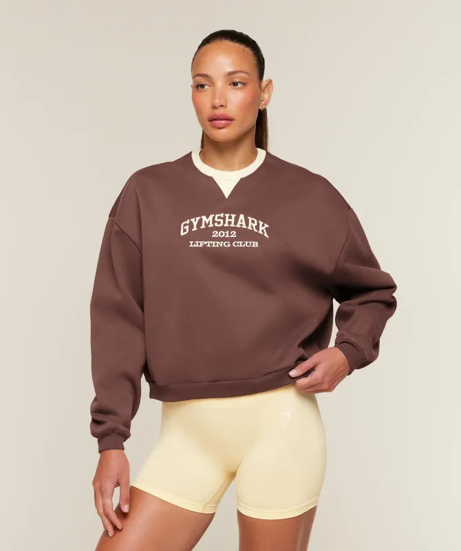 Gymshark Cosy Luxe Campus Sweatshirt - Espresso Brown made by Gymshark