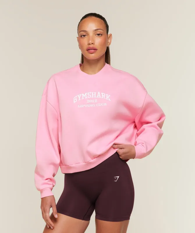 Gymshark Cosy Luxe Campus Sweatshirt - Poise Pink made by Gymshark