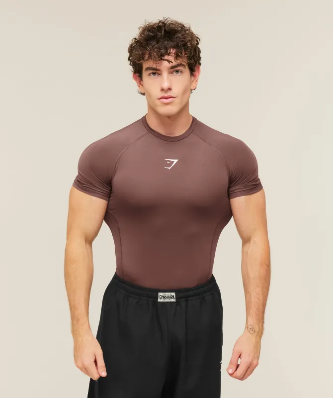 Gymshark Element Baselayer T-Shirt - Espresso Brown made by Gymshark