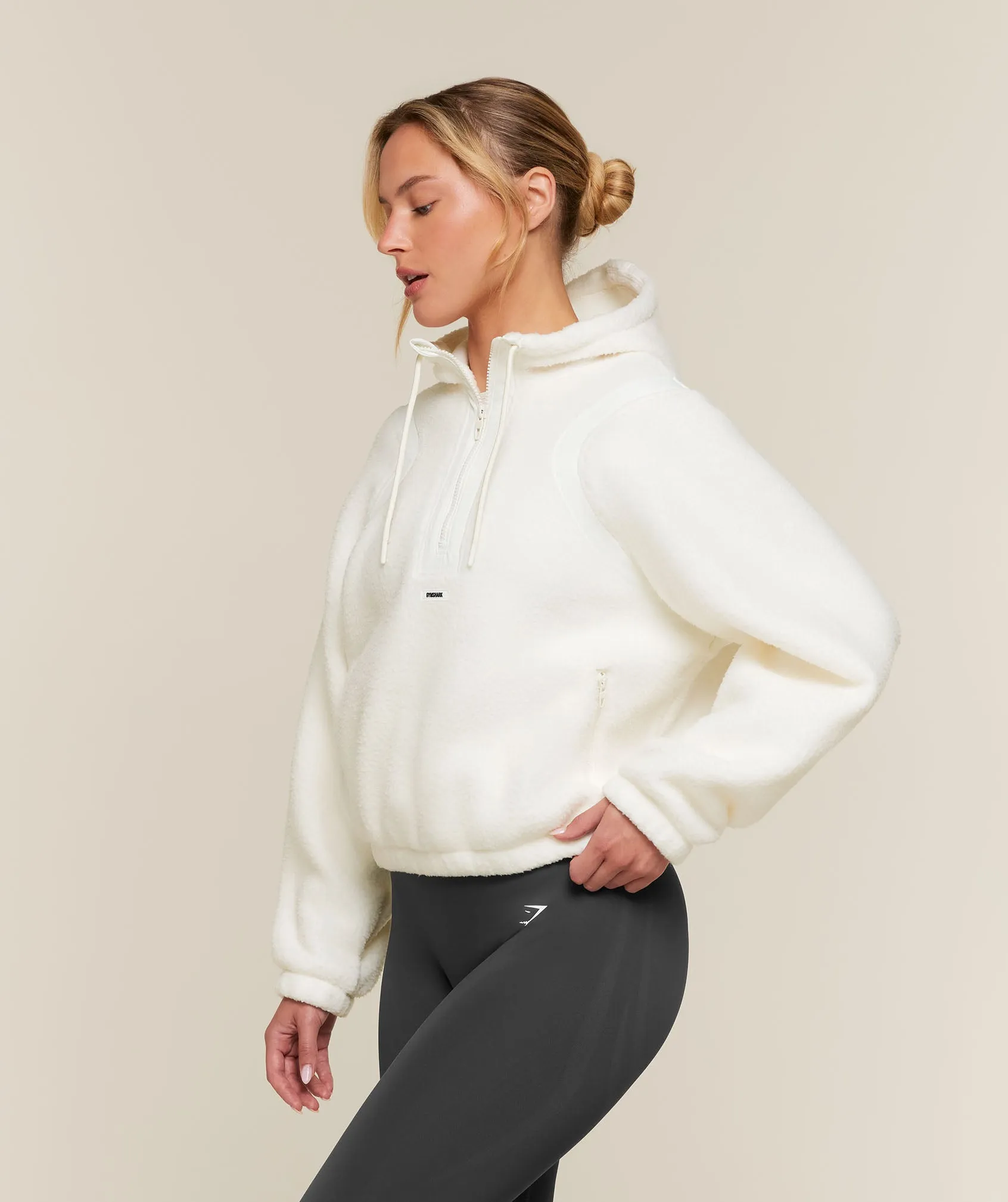 Gymshark Sherpa 1/4 Zip Jacket - Soft White sold by Gymshark product image thumbnail 3