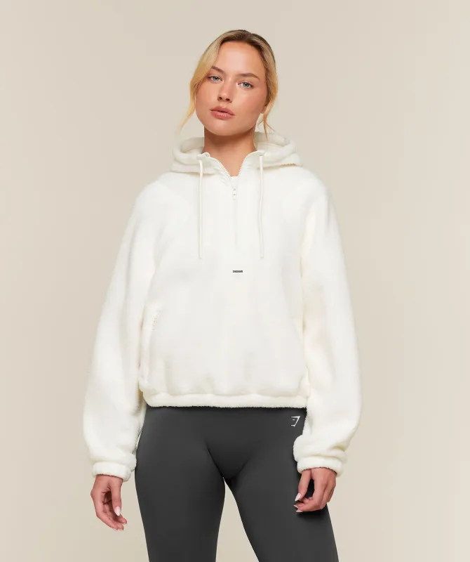 Gymshark Sherpa 1/4 Zip Jacket - Soft White made by Gymshark