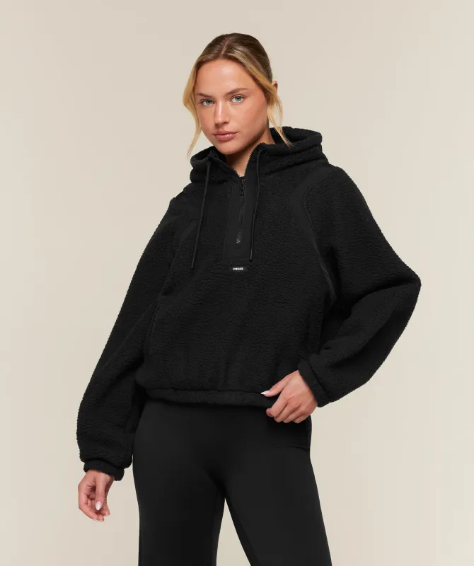 Gymshark Sherpa 1/4 Zip Jacket - Black made by Gymshark