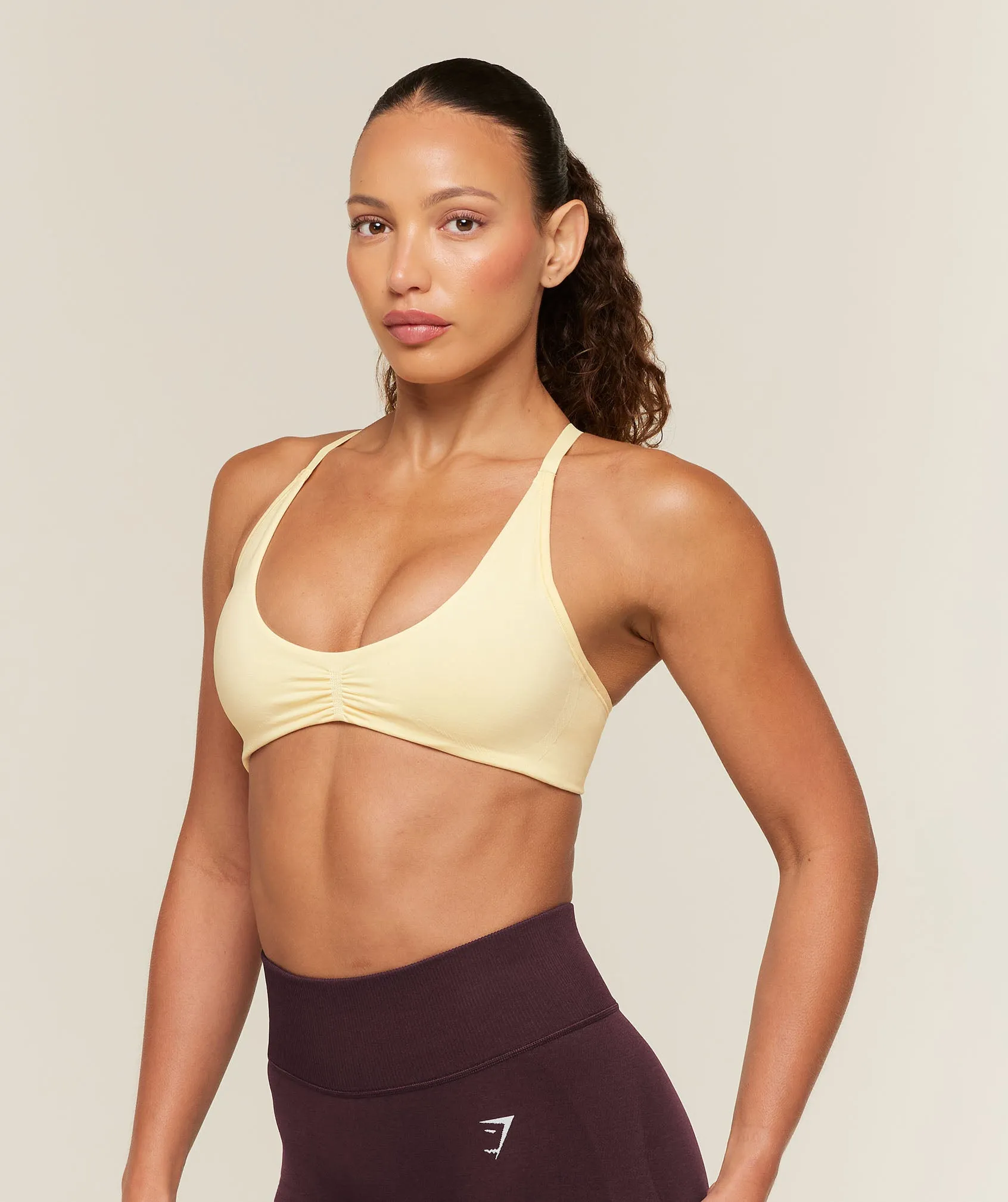 Gymshark Relay Seamless Light Support Sports Bra - Butter Yellow sold by Gymshark product image thumbnail 3