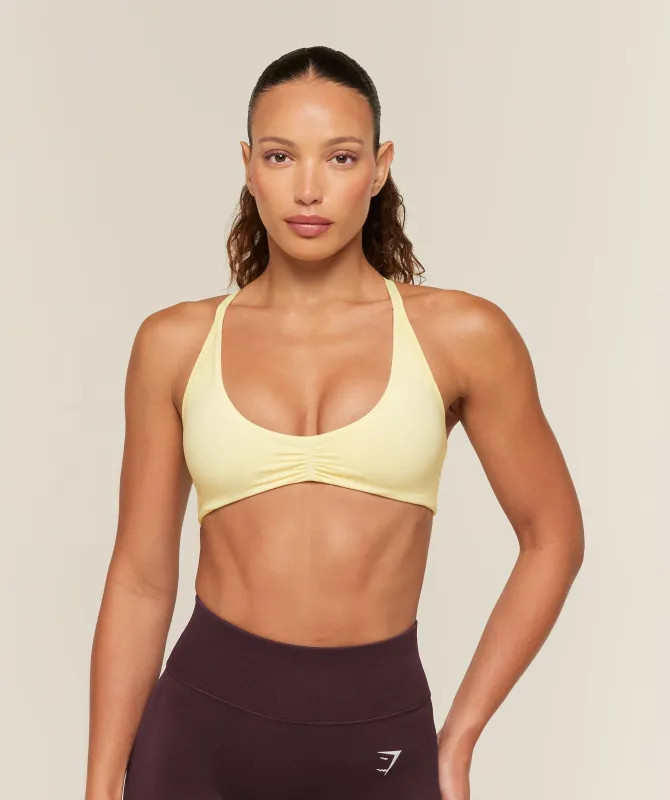 Gymshark Relay Seamless Light Support Sports Bra - Butter Yellow made by Gymshark
