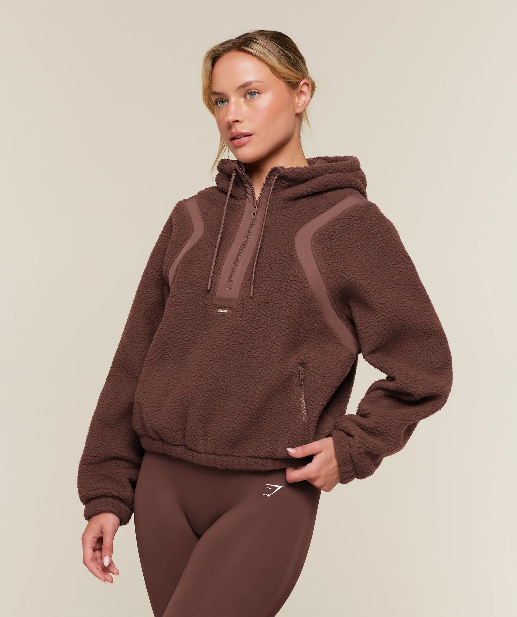 Gymshark Sherpa 1/4 Zip Jacket - Espresso Brown sold by Gymshark product image thumbnail 3