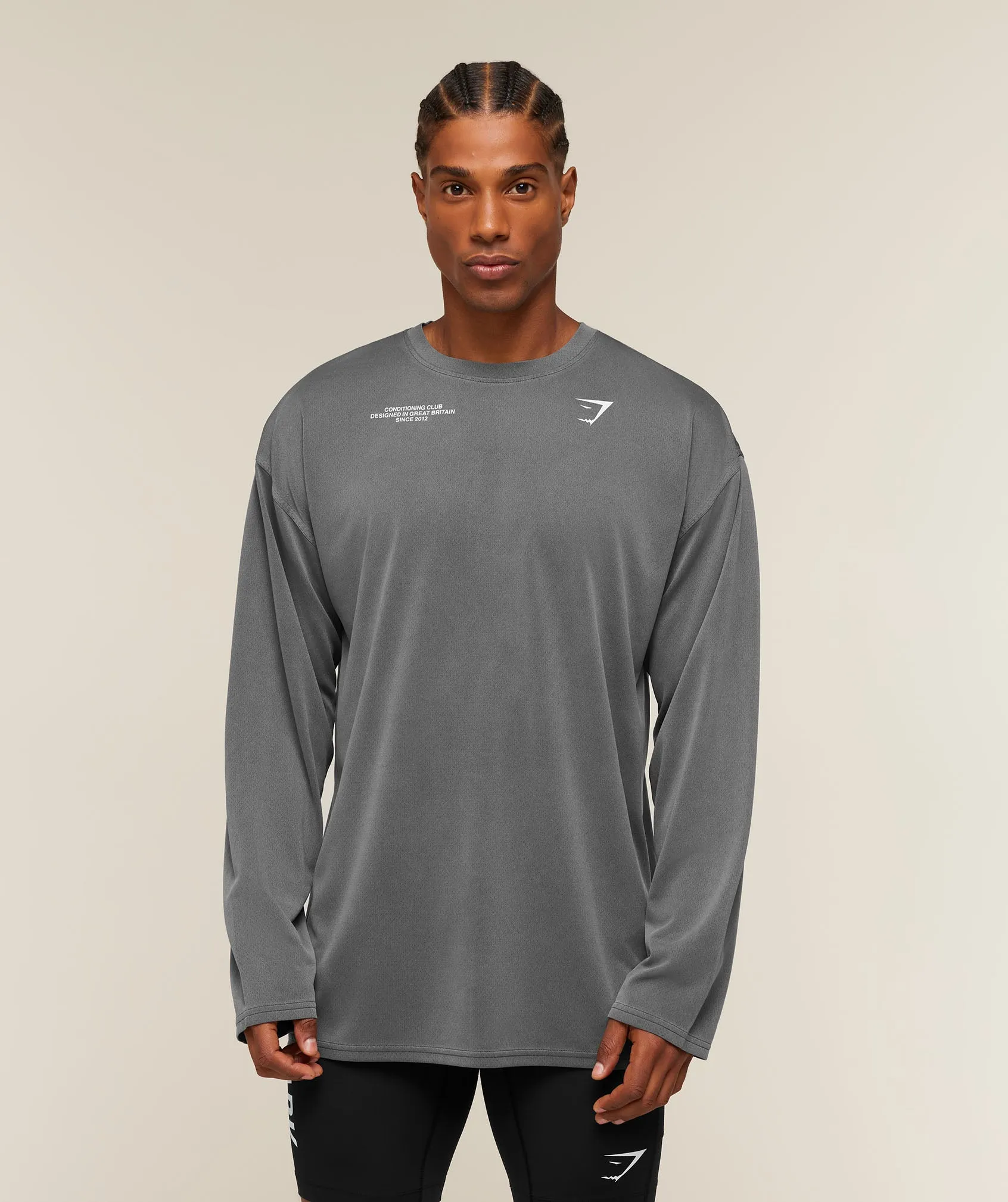Gymshark Conditioning Club Washed Long Sleeve T-Shirt - Black/White/Wash sold by Gymshark product image thumbnail 2