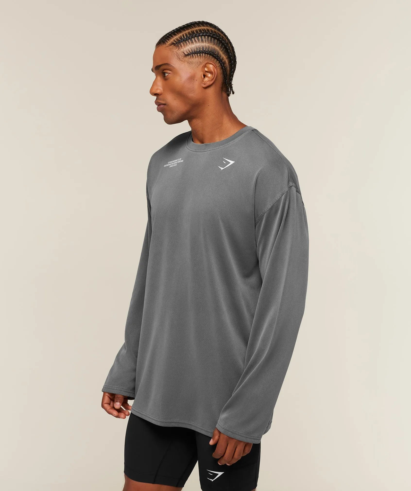 Gymshark Conditioning Club Washed Long Sleeve T-Shirt - Black/White/Wash sold by Gymshark product image thumbnail 3