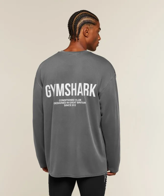 Gymshark Conditioning Club Washed Long Sleeve T-Shirt - Black/White/Wash made by Gymshark