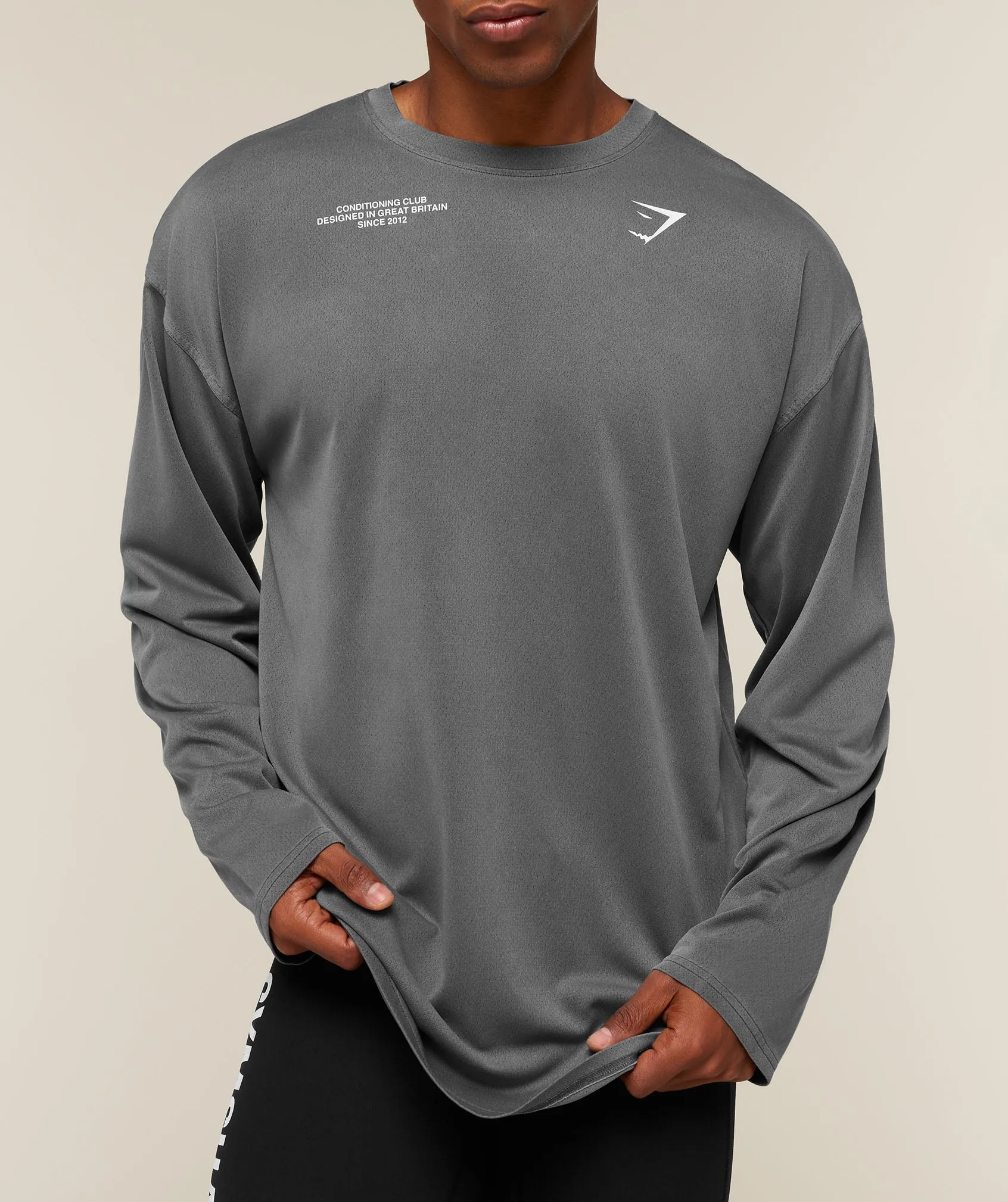 Gymshark Conditioning Club Washed Long Sleeve T-Shirt - Black/White/Wash sold by Gymshark product image thumbnail 5