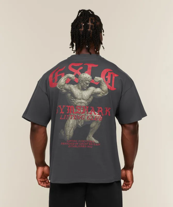 Gymshark Lifting Statue Graphic T-Shirt - Onyx Grey made by Gymshark