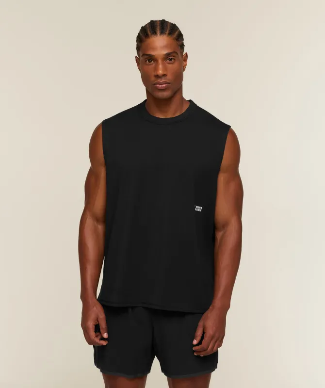 Gymshark Hybrid Cut Off Tank - Black made by Gymshark