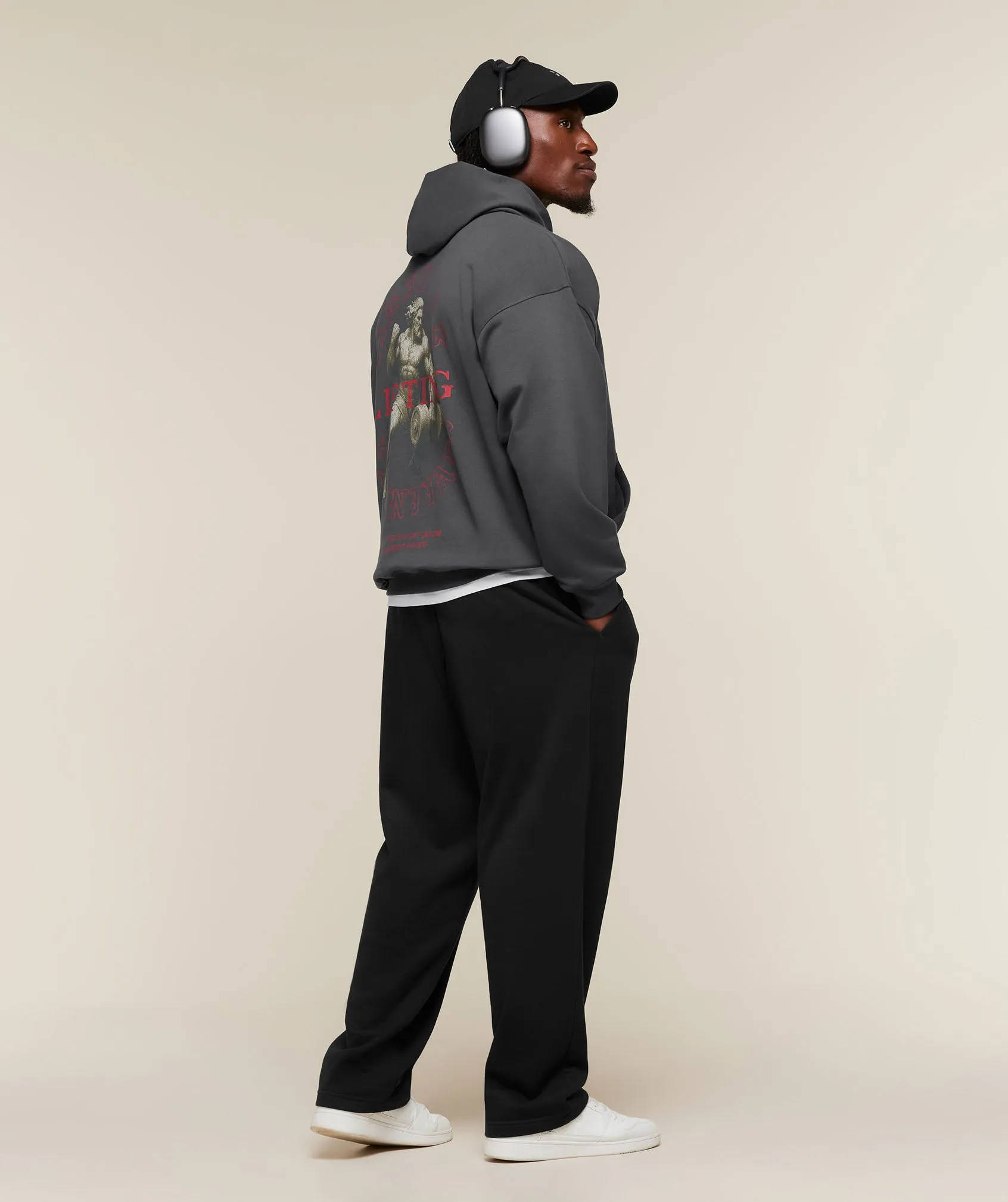 Gymshark Lifting Statue Graphic Hoodie - Onyx Grey sold by Gymshark product image thumbnail 5
