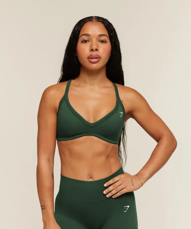 Gymshark Adapt Solid Sports Bra - Earth Green made by Gymshark
