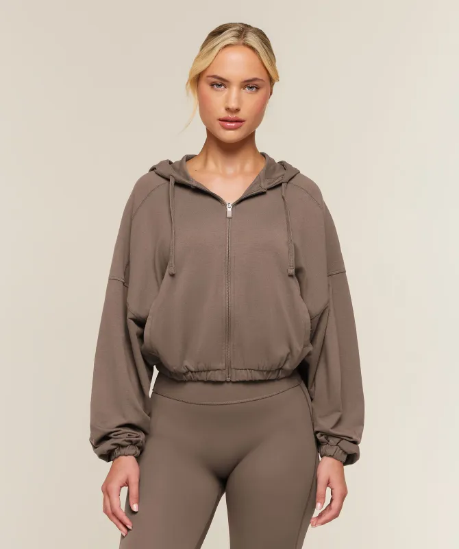 Gymshark Lightweight Full Zip Pullover - Soft Brown made by Gymshark