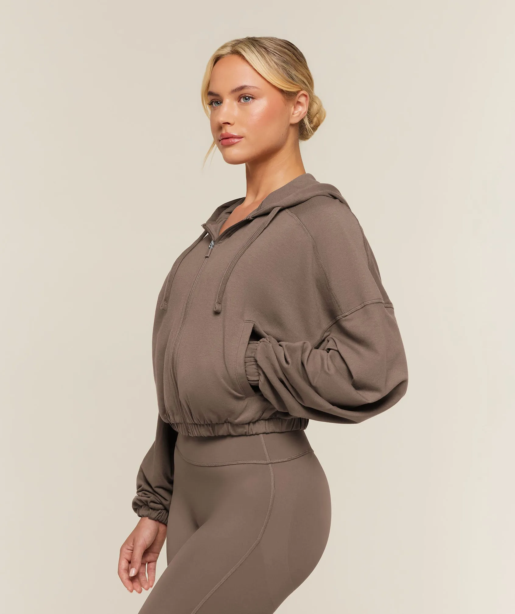 Gymshark Lightweight Full Zip Pullover - Soft Brown sold by Gymshark product image thumbnail 3