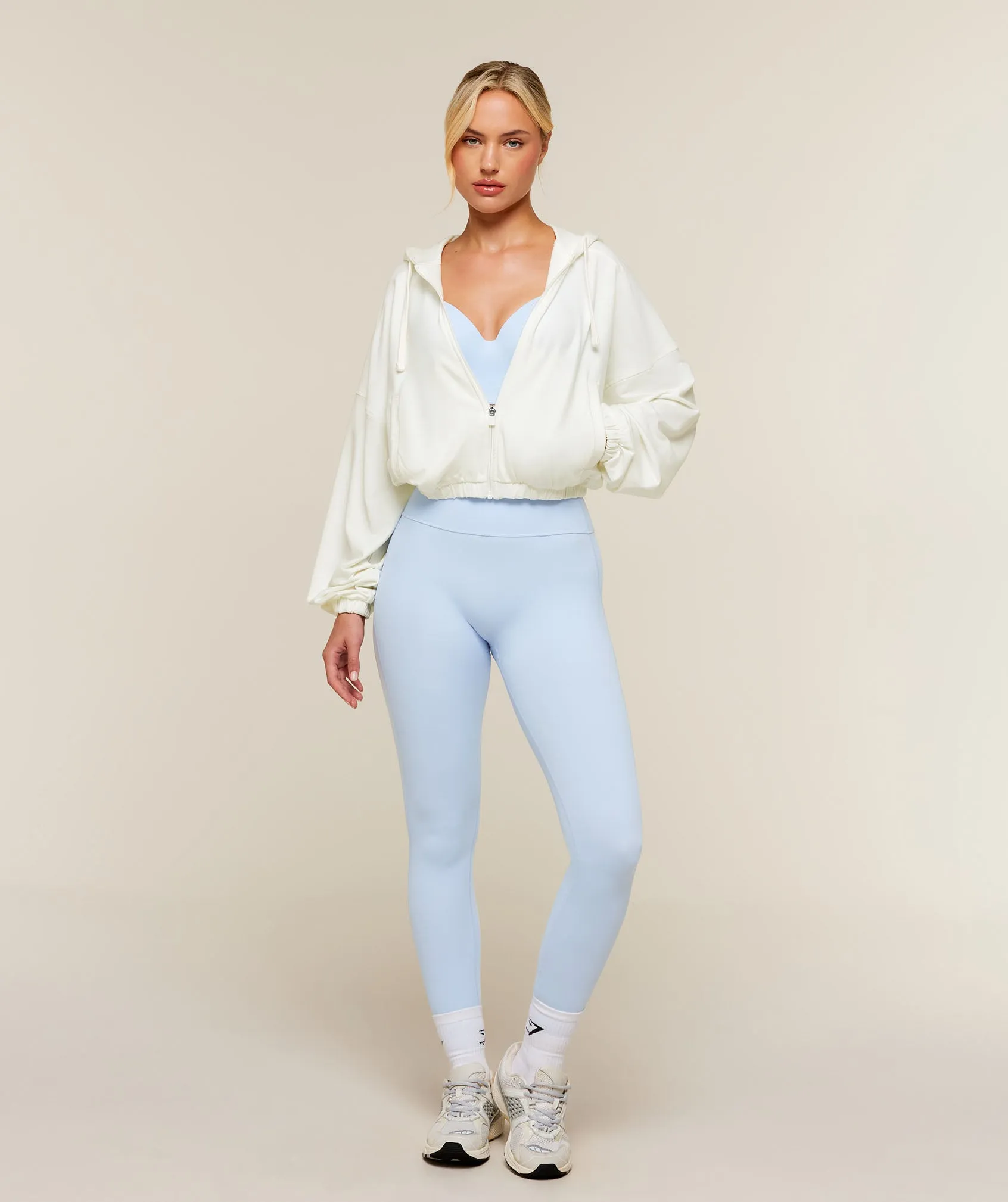 Gymshark Lightweight Full Zip Pullover - Soft White sold by Gymshark product image thumbnail 4