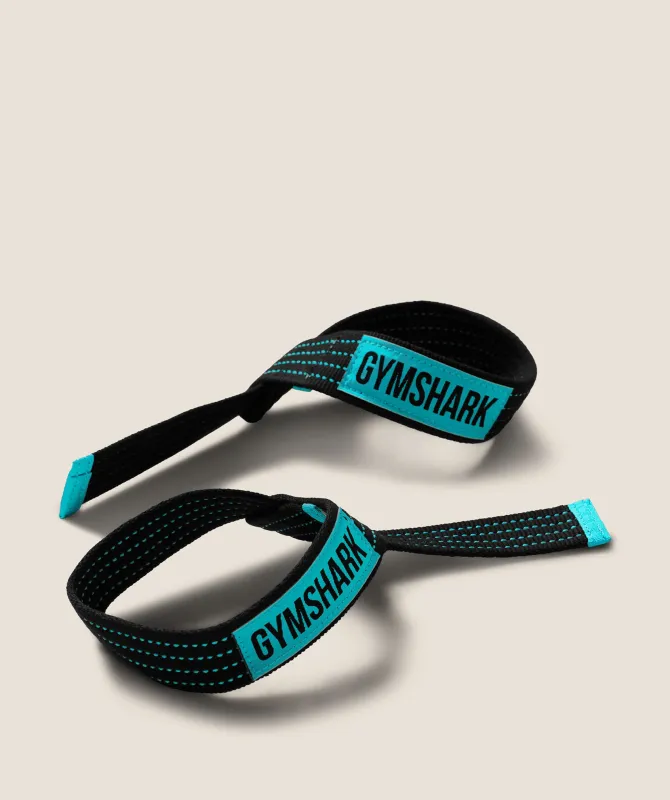 Gymshark Cotton Lifting Straps - Black/Brand Blue made by Gymshark