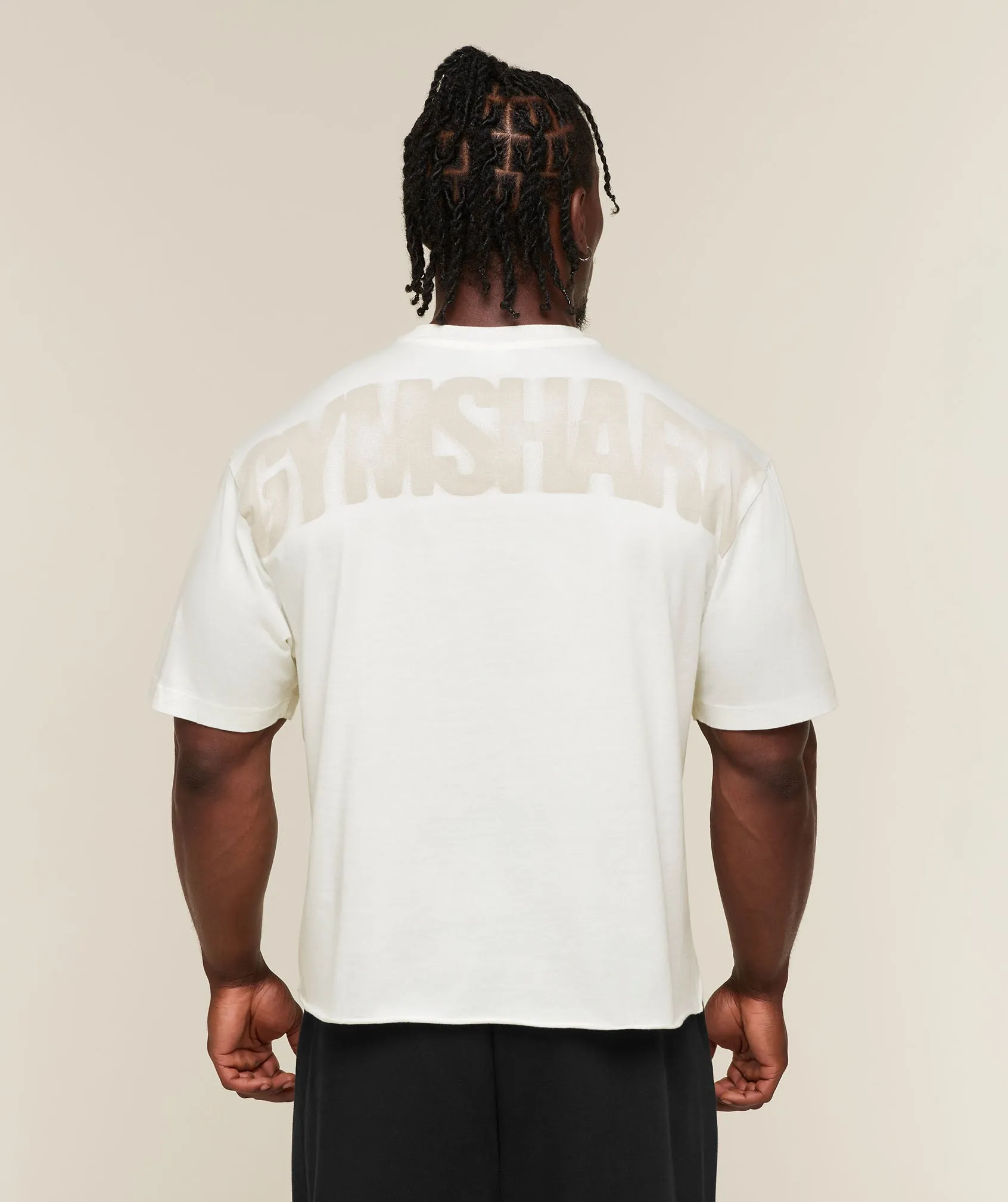 Gymshark Power Washed Oversized Boxy T-Shirt - Soft White/Wash sold by Gymshark