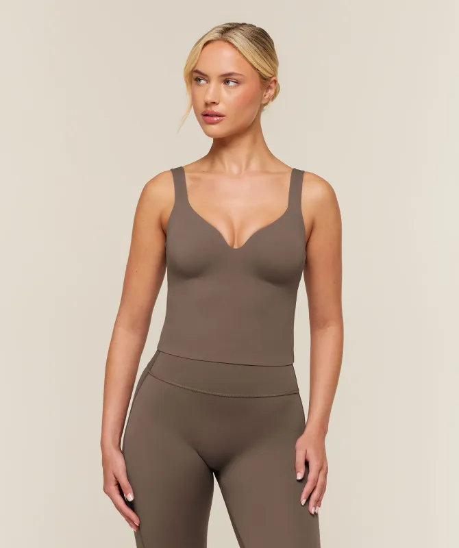 Gymshark Shape Push Up Tank - Soft Brown made by Gymshark