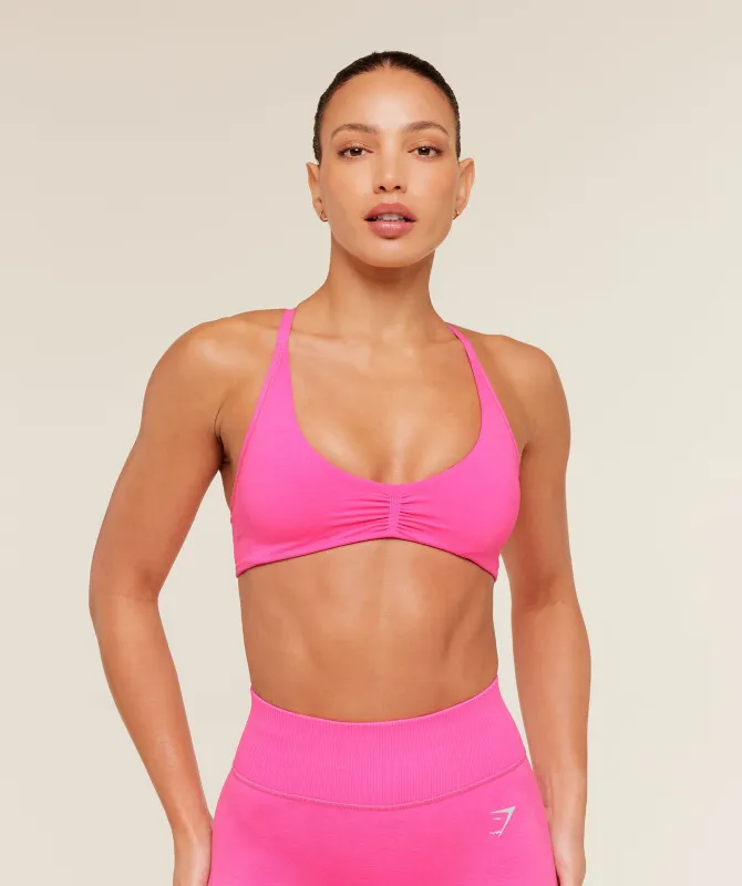 Gymshark Relay Seamless Light Support Sports Bra - Electric Pink made by Gymshark