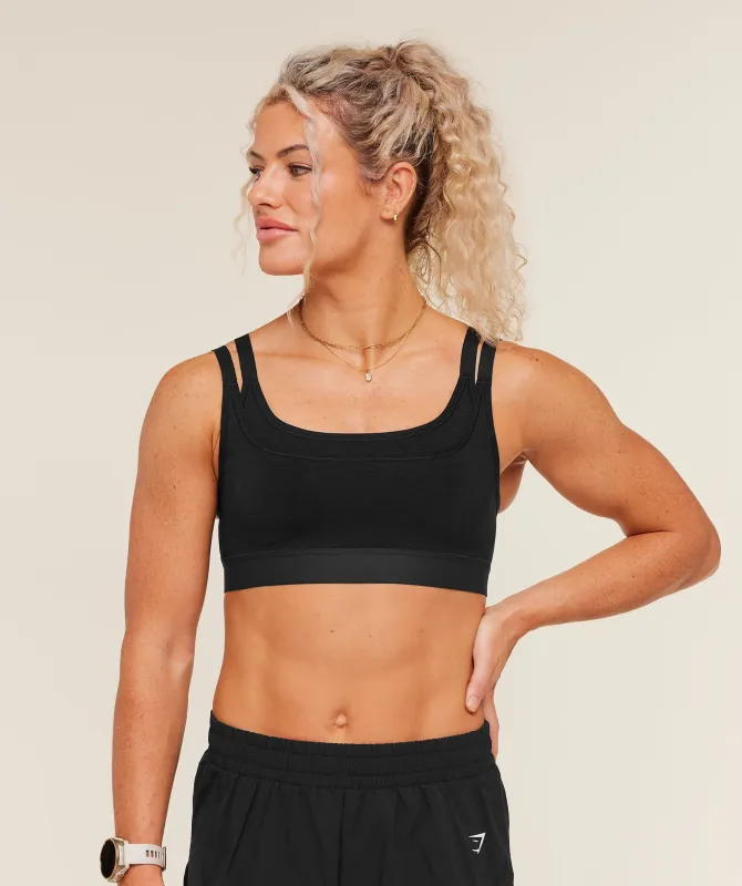 Gymshark Relay Seamless Medium Support Sports Bra - Black made by Gymshark