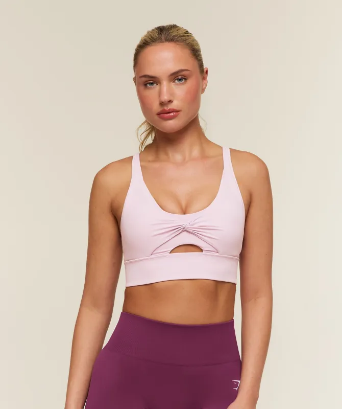 Gymshark Medium Support Twist Front Sports Bra - Haze Pink made by Gymshark