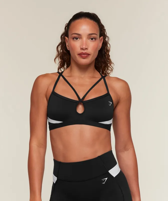 Gymshark Edge Sports Bra - Black/White made by Gymshark