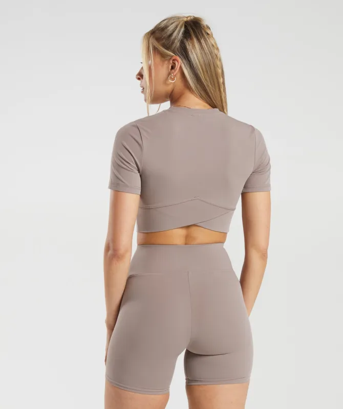 Gymshark Crossover Crop Top - Washed Mauve sold by Gymshark
