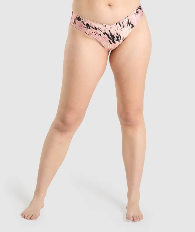 Gymshark V Shaped Bikini Bottoms - Light Pink Print sold by Gymshark
