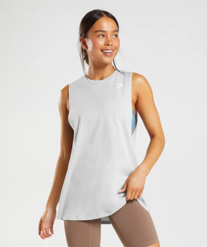 Gymshark Training Drop Arm Tank - Light Grey sold by Gymshark