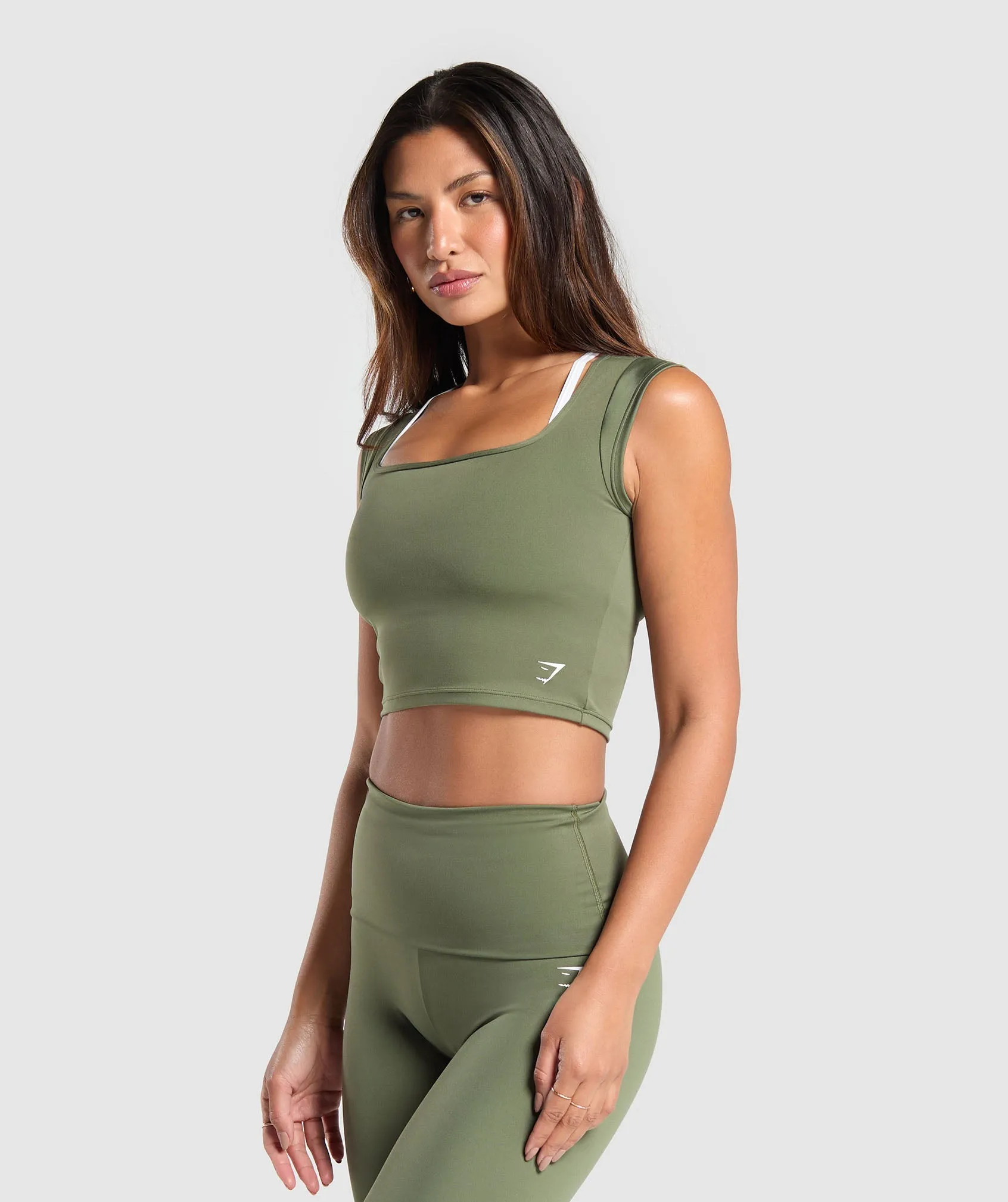 Gymshark Everyday C&S Trend Crop Top - Core Olive sold by Gymshark product image thumbnail 3