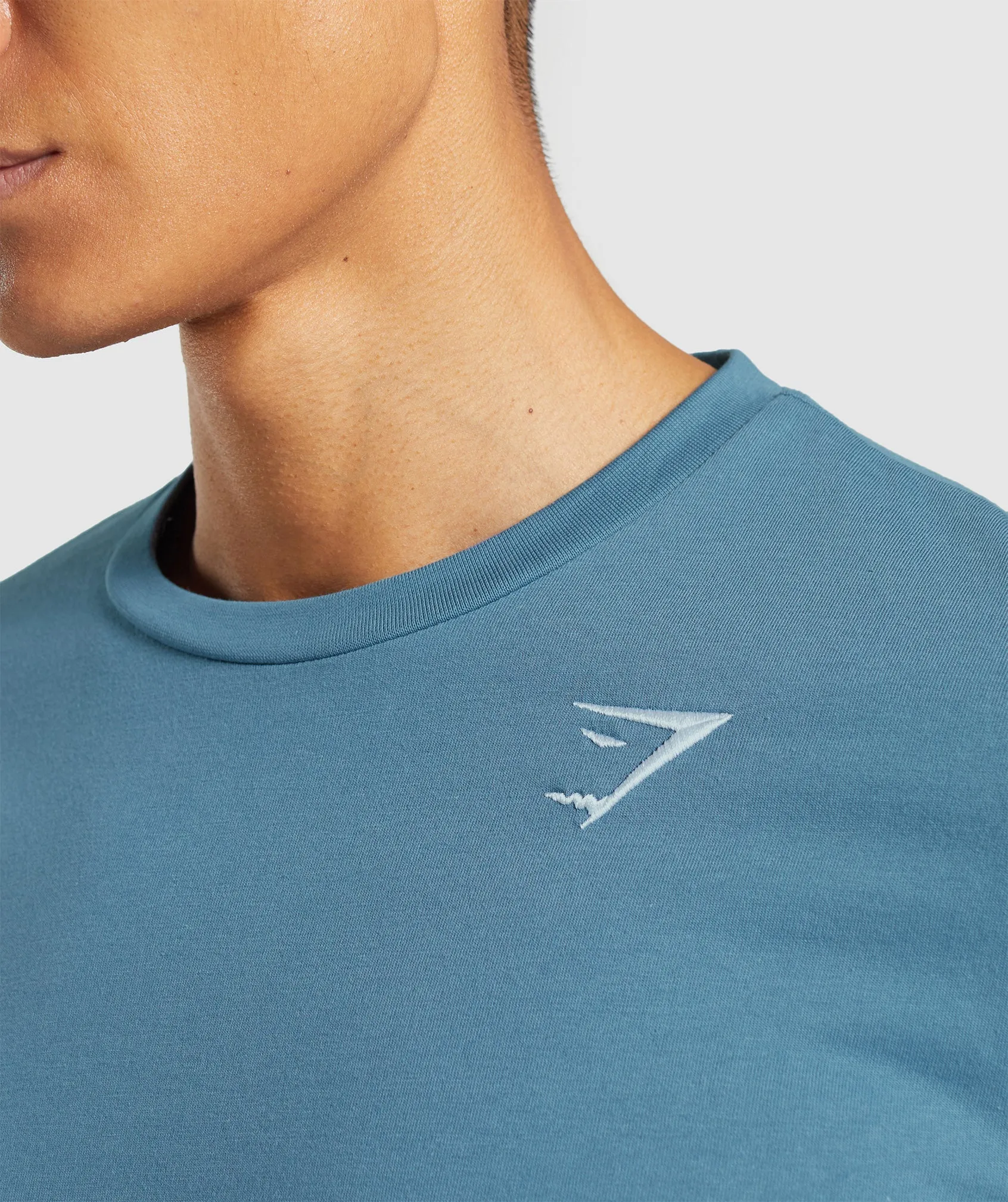 Gymshark Crest Long Sleeve T-Shirt - Faded Blue sold by Gymshark product image thumbnail 5