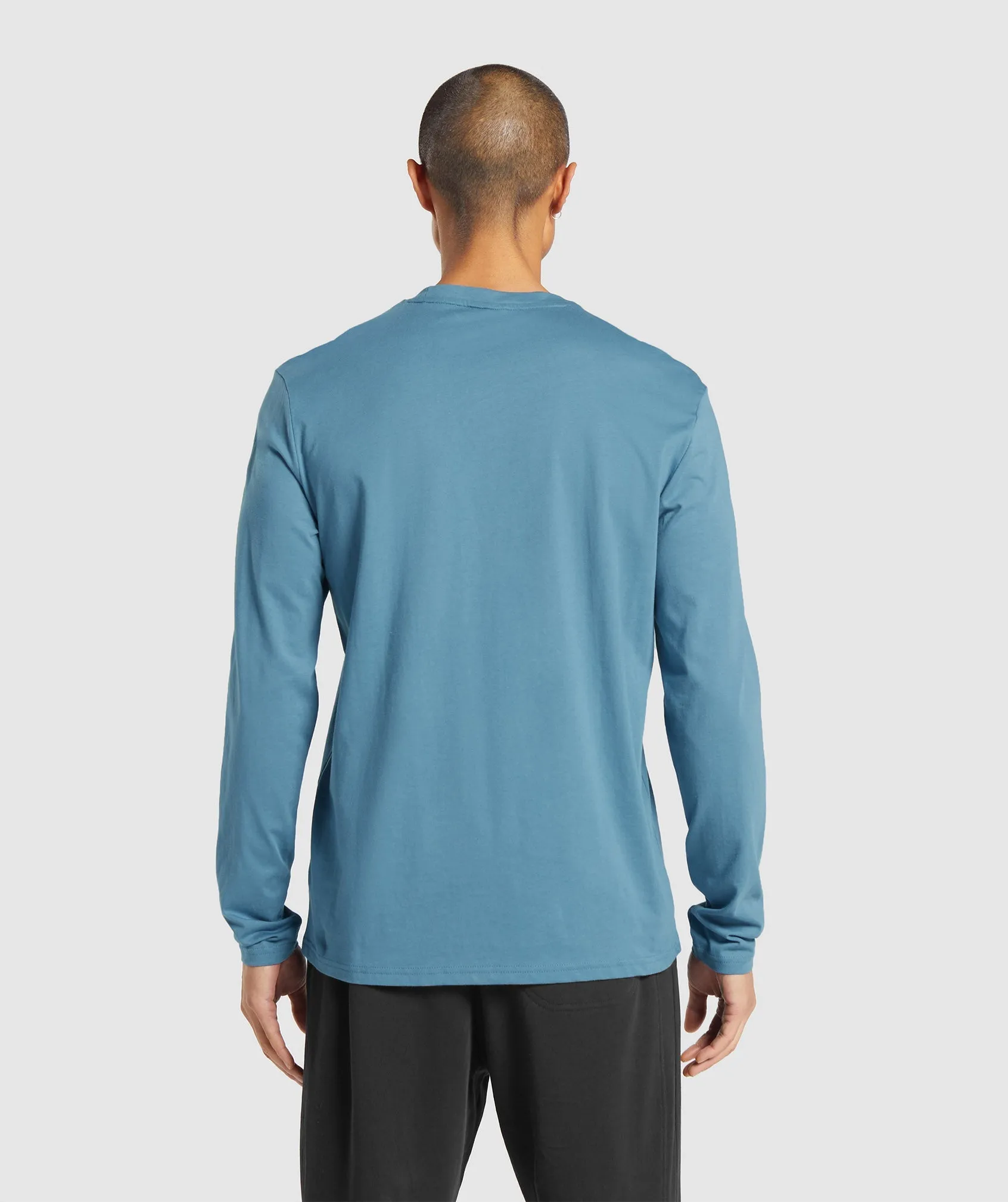 Gymshark Crest Long Sleeve T-Shirt - Faded Blue sold by Gymshark product image thumbnail 2