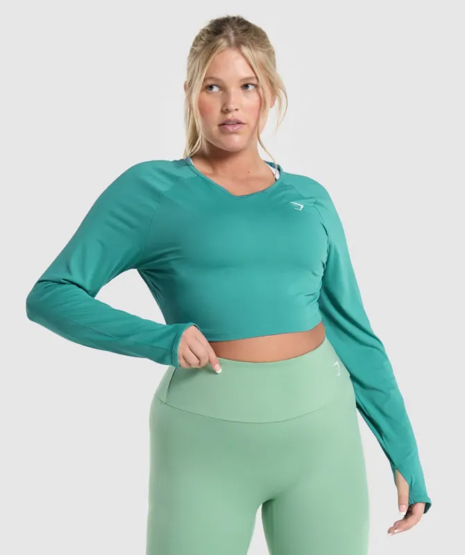 Gymshark Training Long Sleeve Crop Top - Teal sold by Gymshark