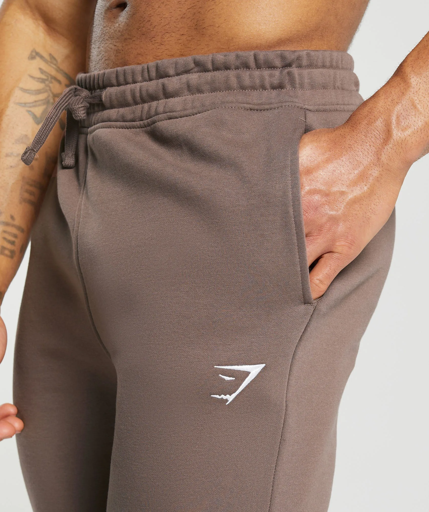 Gymshark Crest Joggers - Truffle Brown sold by Gymshark product image thumbnail 4