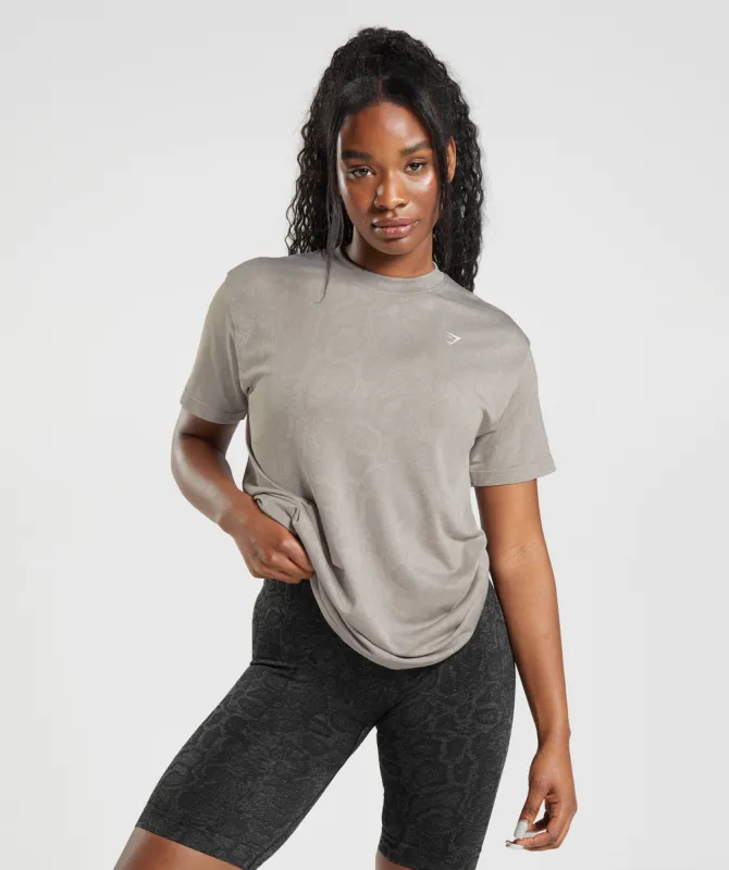 Gymshark Adapt Animal Seamless T-Shirt - Mushroom Brown/Urban Grey sold by Gymshark